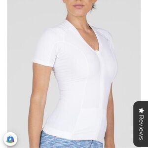 Alignmed Posture Shirt For Women - Zipper Front - White size L